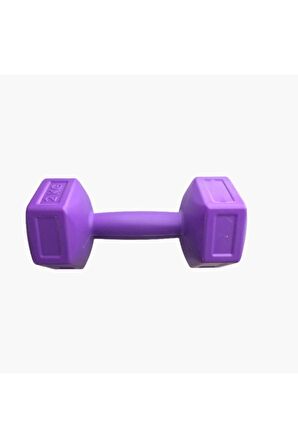 2 Kg X 2 Adet Dambıl Vinyl Kaplı Dumbell Ağırlık-mor