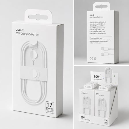 Bezos iPhone 17 Pro Max Uyumlu 60W Type-C to Type-C Hızlı Şarj Kablosu 1m Beyaz DMC