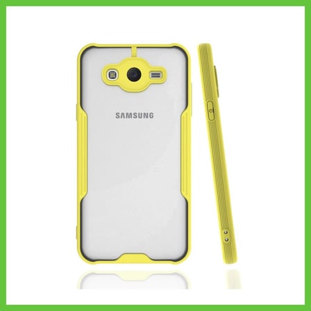 Bezos Samsung Galaxy J7 Kılıf Platin Silikon - Sarı DMC