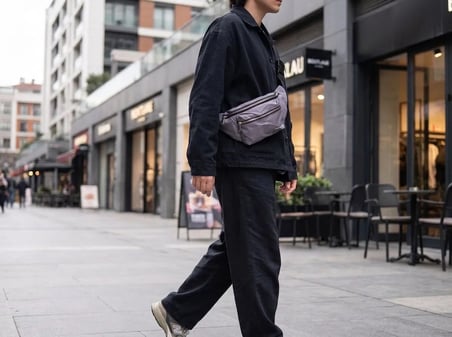 Bezos Lila Unisex Bel Çantası Çapraz Askılı Günlük Kullanım Fermuarlı 30x13 cm DMC