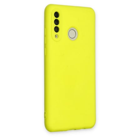Bezos Huawei P30 Lite Kılıf Nano içi Kadife Silikon - Sarı DMC
