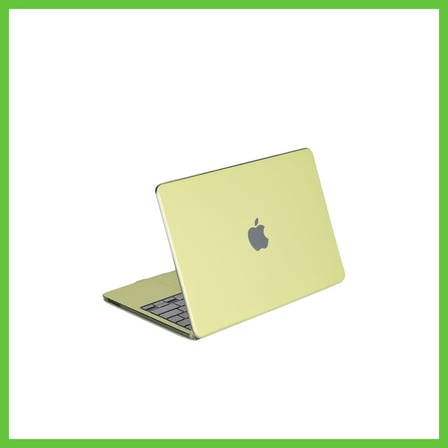Bezos MacBook Neo Şeffaf Macbook Kapak - Yeşil DMC