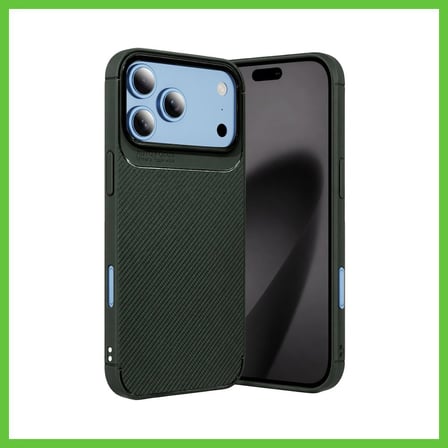 Bezos İphone 18 Pro Uyumlu Auto Focus Karbon Kapak Yesil Dmc