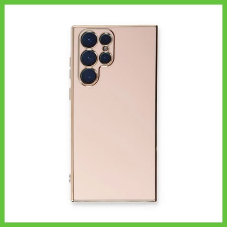 Bezos Samsung Galaxy S22 Ultra Kılıf Volet Silikon - Pembe DMC