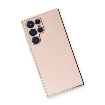 Bezos Samsung Galaxy S22 Ultra Kılıf Volet Silikon - Pembe DMC