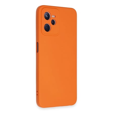 Bezos Realme C35 Kılıf Nano içi Kadife Silikon - Turuncu DMC