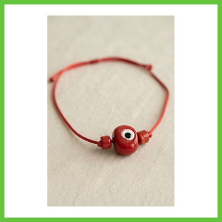 Bezos Handmade Bohem Kırmızı Nazar Kolye DMC