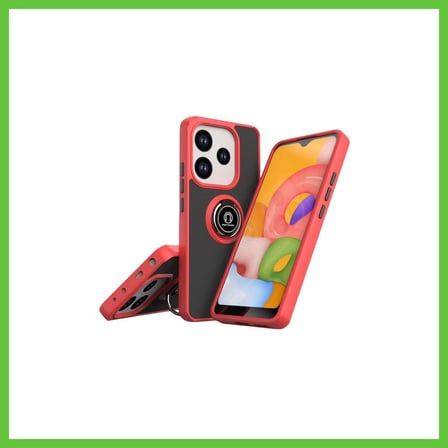 Bezos Redmi Note 14 4G Uyumlu Montreal Yüzüklü Silikon Kapak - Kırmızı DMC
