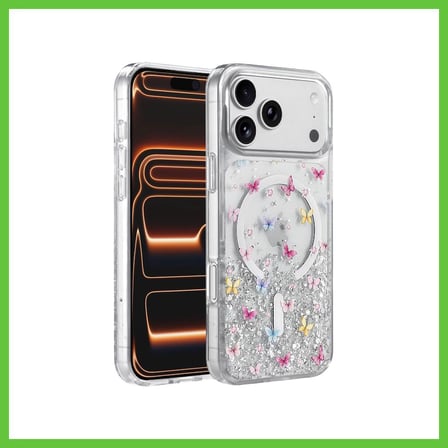 Bezos Onegif iPhone 17 Pro Uyumlu Misk Simli Magsafe Kapak - Desen 4 DMC