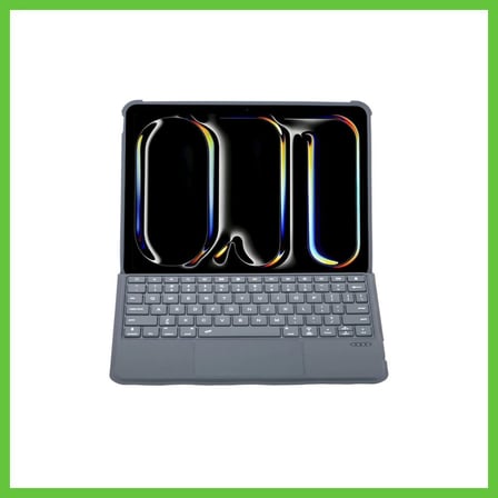 Bezos T5504D iPad Pro 11 (2024) Kılıf Palermo Ledli Klavyeli Standlı Tablet Kılıfı - Siyah DMC