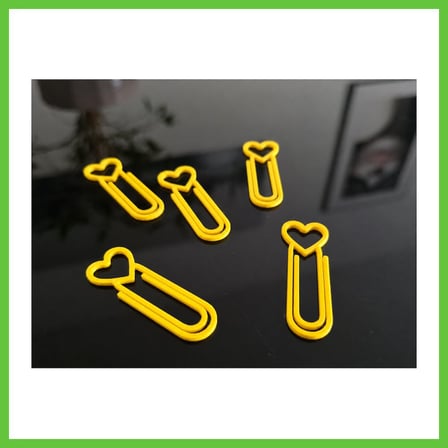 Bezos 3D Baskı Kalp Figürlü Ataç - 10lu Set - Sarı DMC