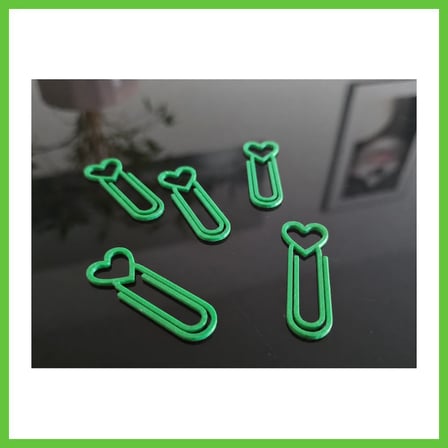 Bezos 3D Baskı Kalp Figürlü Ataç - 10lu Set - Yeşil DMC