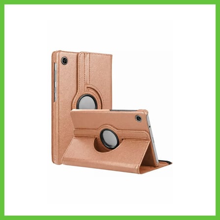 Bezos Galaxy Tab A11 360 Tablet Deri Kılıf - Rose Gold DMC