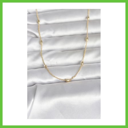 Bezos CM 14K Gold Renk Damla Topçuk Model Zincirli 60 cm Kadın Kolye DMC