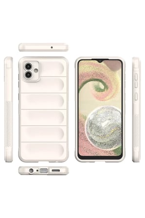 Bezos Samsung Galaxy A04 Uyumlu Kılıf Optimum Silikon - Krem DMC