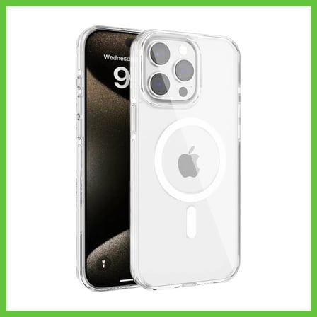Bezos Joko iPhone 15 Pro Uyumlu Gleam PC Sert Magsafe Kılıf - Şeffaf DMC