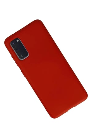 Bezos Samsung Galaxy S20 Uyumlu Kılıf Nano içi Kadife Silikon - Kırmızı DMC