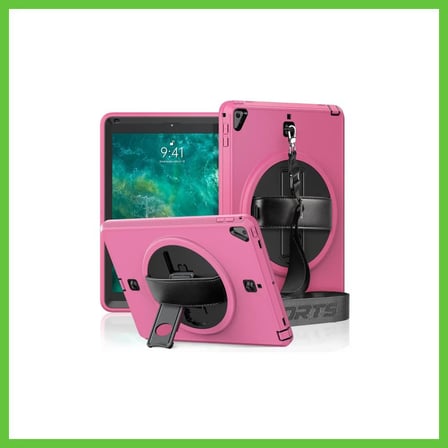 Bezos iPad 5 Air 9.7 Kılıf Strap-C Otterbox Tablet Kapak - Pembe DMC