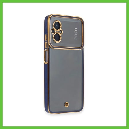 Bezos Poco M5 Uyumlu Kılıf Liva Lens Silikon - Mavi DMC