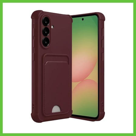 Bezos Samsung Galaxy A56 Uyumlu Kılıf Kelvin Kartvizitli Silikon - Bordo DMC