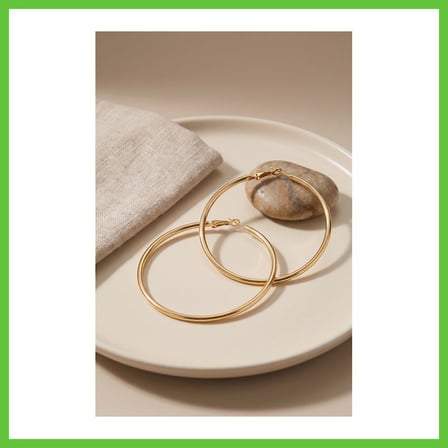 Bezos 316L Çelik Gold Renk 56 mm Halka Küpe DMC