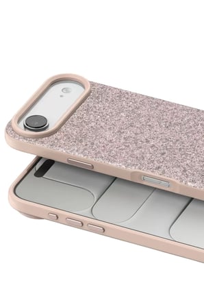 Bezos Onegif iPhone 17 Uyumlu Air Uyumlu Bright Simli Kapak - Pembe DMC