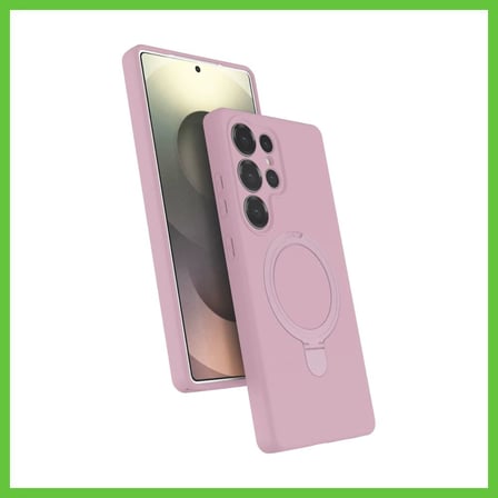Bezos Samsung Galaxy S24 Ultra Uyumlu Regal Magsafe Standlı Kapak - Açık Pembe DMC