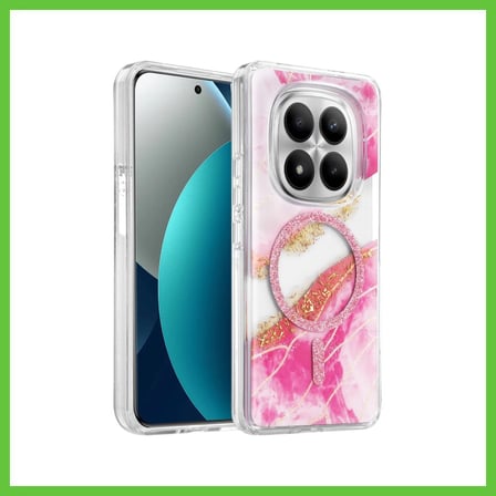 Bezos Onegif Redmi Note 15 Pro 5G Uyumlu Lotus Simli Magsafe Kapak - Pembe DMC