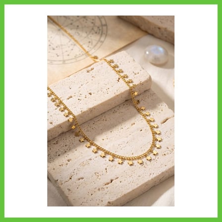 Bezos Gold Renk Yıldız Pul Model 60 cm Kadın Kolye DMC