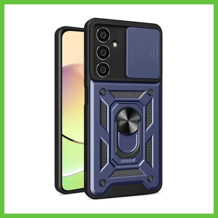 Bezos Samsung Galaxy S24 FE Uyumlu Pars Lens Yüzüklü Silikon - Lacivert DMC