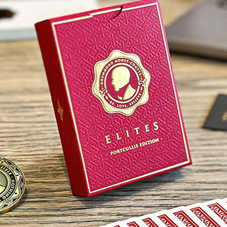 DMC Elites V6 (Red) Portcullis Premium Oyun Kağıdı iskambil Kartları Destesi