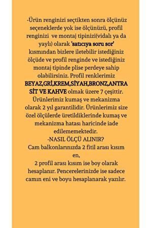 Plise Perde-
vidalı Montaj/yaylı Montaj