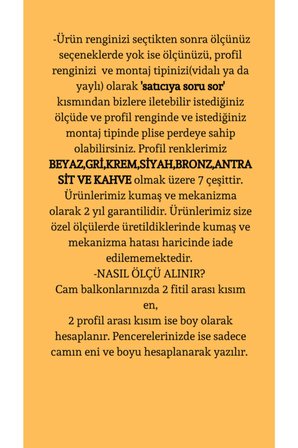 Plise Perde-
vidalı Montaj/yaylı Montaj