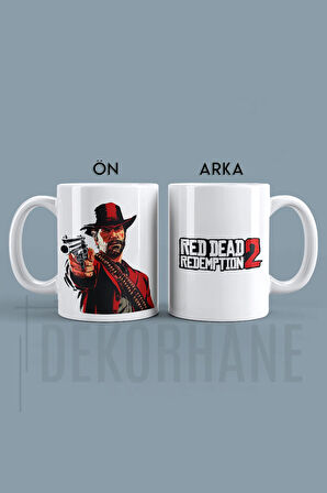 RDR2, Red Dead Redemption 2 - Tasarım Baskılı Kahve Kupası Hediye Porselen Kupa