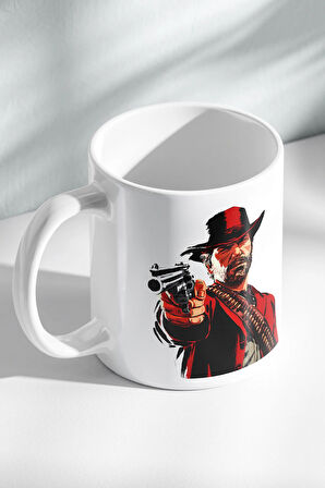 RDR2, Red Dead Redemption 2 - Tasarım Baskılı Kahve Kupası Hediye Porselen Kupa