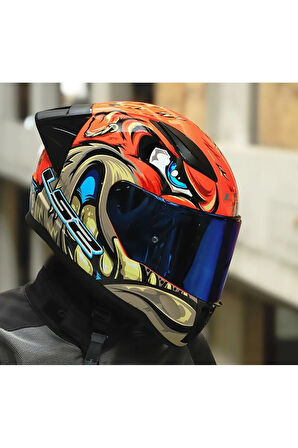 RAPID 2 RACE SPOX KIRMIZI-GRİ KAPALI MOTOSİKLET KASKI GÖKKUŞAĞI CAMLI