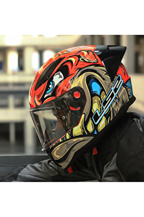 RAPID 2 RACE SPOX KIRMIZI-GRİ KAPALI MOTOSİKLET KASKI