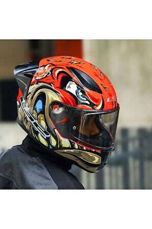 RAPID 2 RACE SPOX KIRMIZI-GRİ KAPALI MOTOSİKLET KASKI