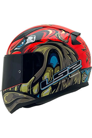 Rapıd 2 Spox Kırmızı Gri Full Face Motosiklet Kaskı Siyah Camlı