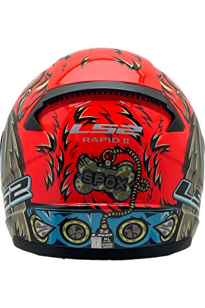 Rapıd 2 Spox Kırmızı Gri Full Face Motosiklet Kaskı Siyah Camlı
