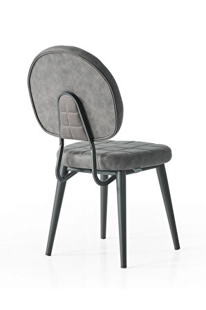 Milano’25 Açılır Masa Takımı – Antrasit Gri & Siyah Ayak – 80×125 → 165 cm. 4 Sandalyeli