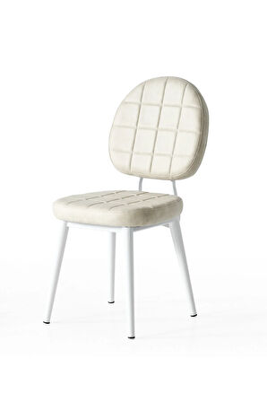 Milano’25 Açılır Masa Takımı – Ceviz Desen & Beyaz Ayak – 80×125 → 165 cm. 4 Sandalyeli