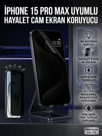 Apple Iphone 15 Pro max Uyumlu Ekran Koruyucu Hayalet Cam