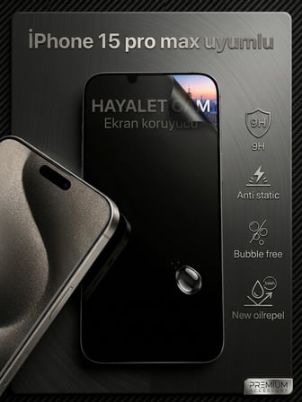 Apple Iphone 15 Pro max Uyumlu Ekran Koruyucu Hayalet Cam