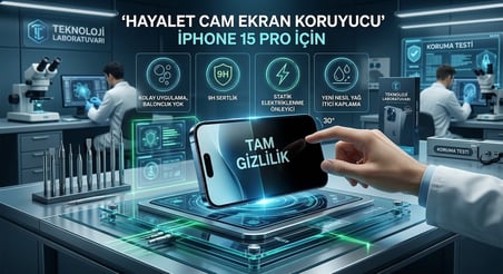 Apple Iphone 15 Pro Uyumlu Ekran Koruyucu Hayalet Cam