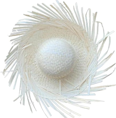 Güneş Koruması Yaz Konsepti Kutlama Objeleri Tropikal Parti Beyaz Hasır Hawaii Şapkası 13x36 cm