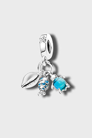 Deniz Kabuğu, Kaplumbağa ve Balık Charm | 925 Ayar Gümüş
