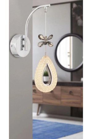 DAMLA KRİSTAL TAŞLI ŞIK LED APLİK (ELEKTRİK İLE ÇALIŞMAKTADIR)
