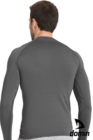 Erkek Uzun Kol Antrasite Fit Compression Spor Body Tshirt
