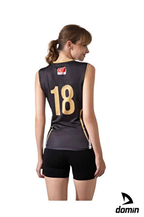 Kadın Siyah Likralı Tek Üst Voleybol Forması